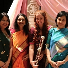 Before our performance for Project Udaan, 2016. Right to Left: Shonali Srivastava, Swasti Pandey, Rhiannon Ledwell, Rita Sahai